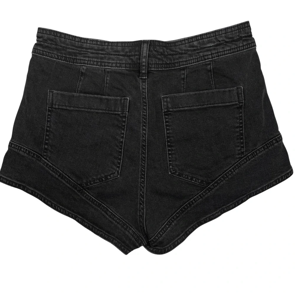 Pilcro‎ Anthropologie NWT Black Denim Shorts Micro Cuffed Sz 29 High Cut